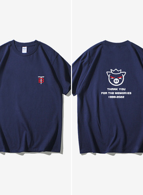 我的世界猪皇血神technoblade周边T恤短袖潮衣服女男圆领大码宽