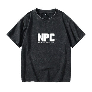 NPC道具合成创意游戏周边T恤短袖休闲衣服女男圆领大码宽松夏季情