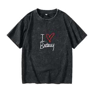 小甜甜布兰妮T恤短袖中国风衣服女男圆领大码宽松夏季情侣装棉上