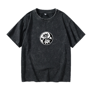 中国风太极八卦剑三纯阳花羊花学生休闲服T恤短袖个性衣服女男圆