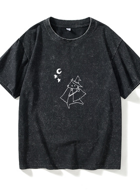 Nico唱见MAFUMAFU同款 动漫二次元 喵星人T恤短袖潮衣服女男圆领