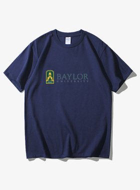 名校贝勒大学Baylor学生校服T恤短袖潮衣服女男圆领大码宽松夏季