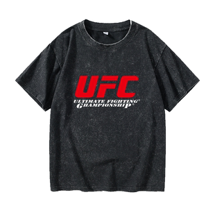 无限制格斗UFC 武林风散打拳击武术表演T恤短袖内搭衣服女男圆领