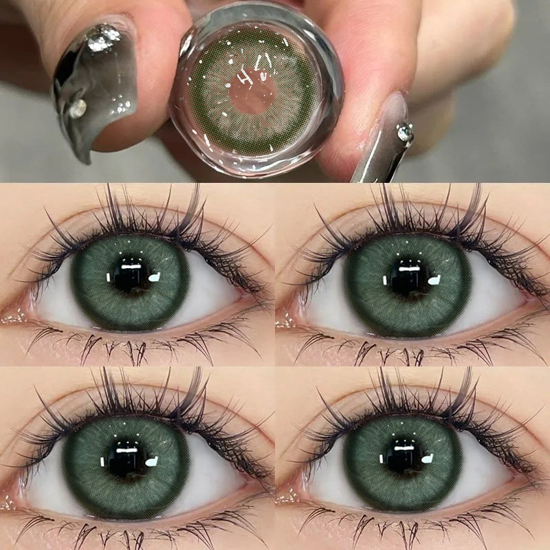 墨绿色美瞳半年抛混血cos款大直径近视隐形眼镜一年抛官网正品tn