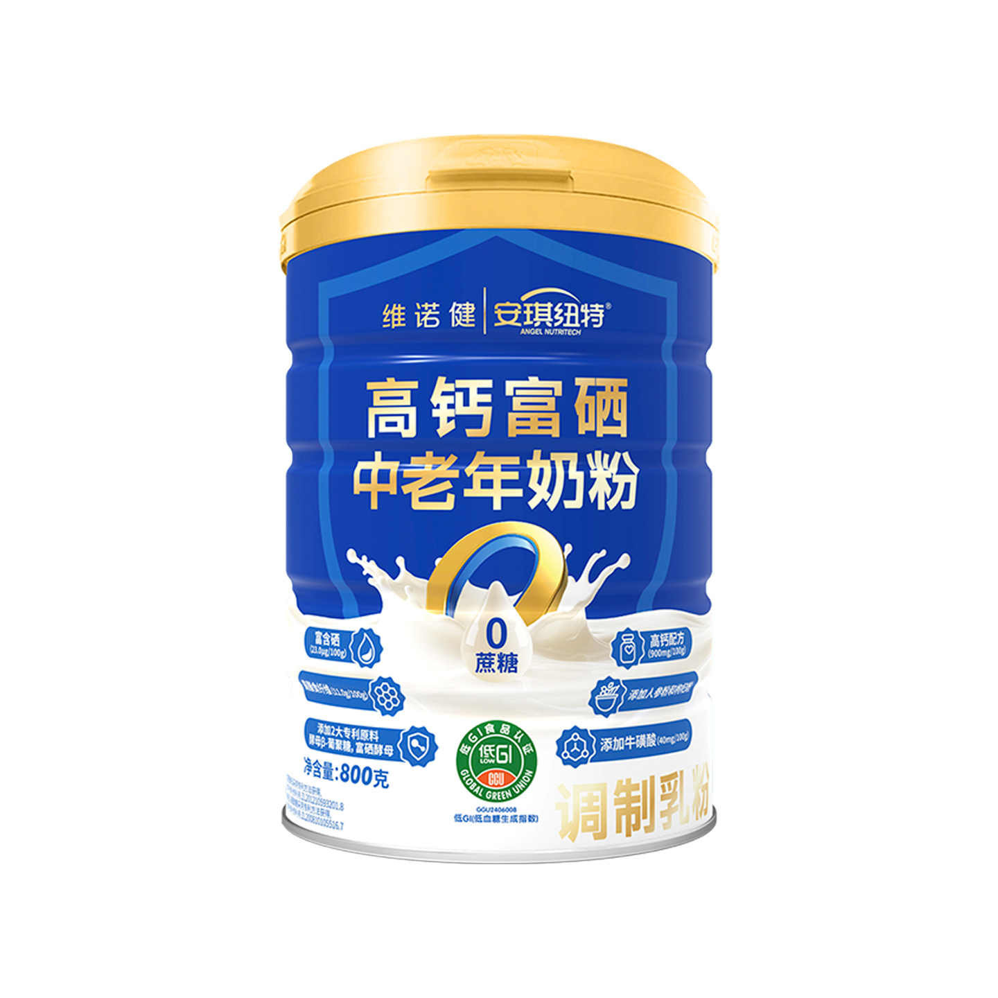 维诺健 x安琪纽特高钙富硒中老年奶粉 800g