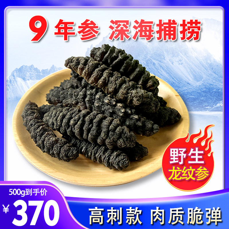 龙纹参加拿大进口野生海参淡干货北极黑刺参原货虎刺参螺纹参500g
