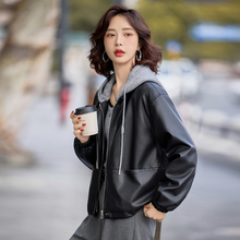 海宁真皮皮衣女短款加绒加厚2025秋冬新款绵羊皮外套韩版宽松夹克