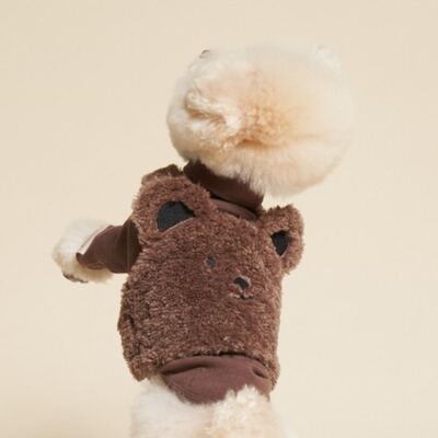 韩代正品小型犬毛绒小熊马甲外套