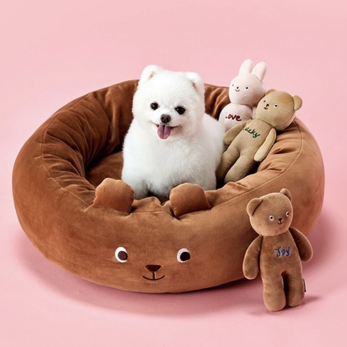韩代正品毛绒小熊宠物猫狗窝睡垫