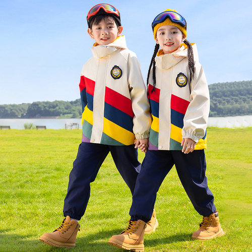 儿童糖果彩虹三合一冲锋衣户外服