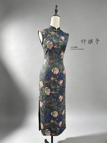 【撤柜清】新款新中式国风旗袍复古优雅日常连衣裙弹力网纱125cm