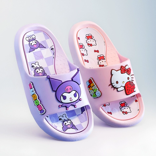Sanrio, детские летние нескользящие тапочки из ПВХ для ванной комнаты, семейный стиль, подходят для носки на улице