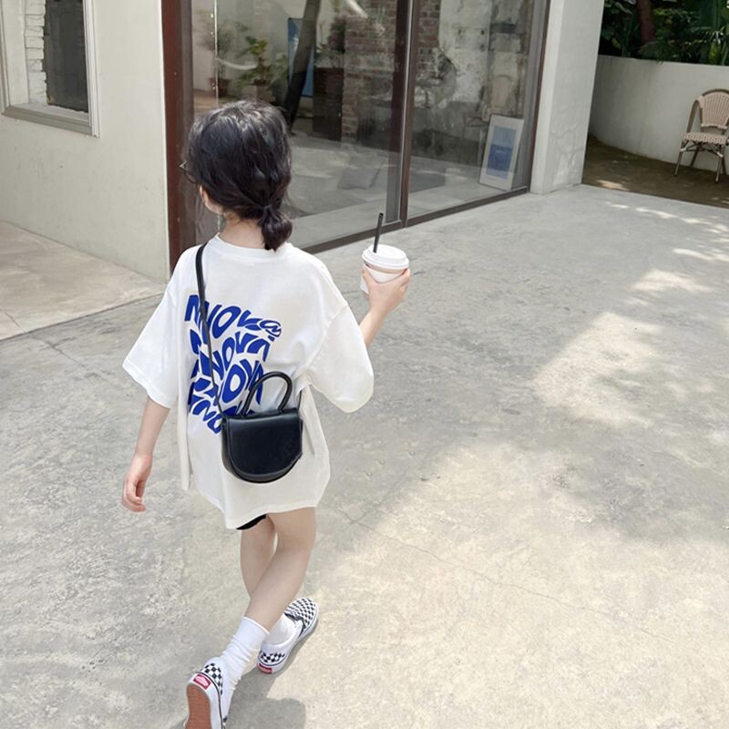 女童短袖t恤纯棉2025新款童装儿童夏季衣服韩版休闲宽松学生上衣