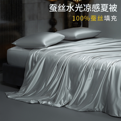 A类100%蚕丝水光锦凉感夏被