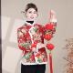 东北大花棉袄网红短款 妈妈冬装 新款 中国风小棉衣中老年女加绒外套