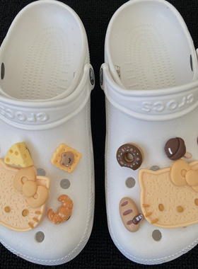 黄色KT猫凯蒂猫鞋扣DIY鞋花可爱卡通智必星洞洞鞋配饰crocs卡骆驰