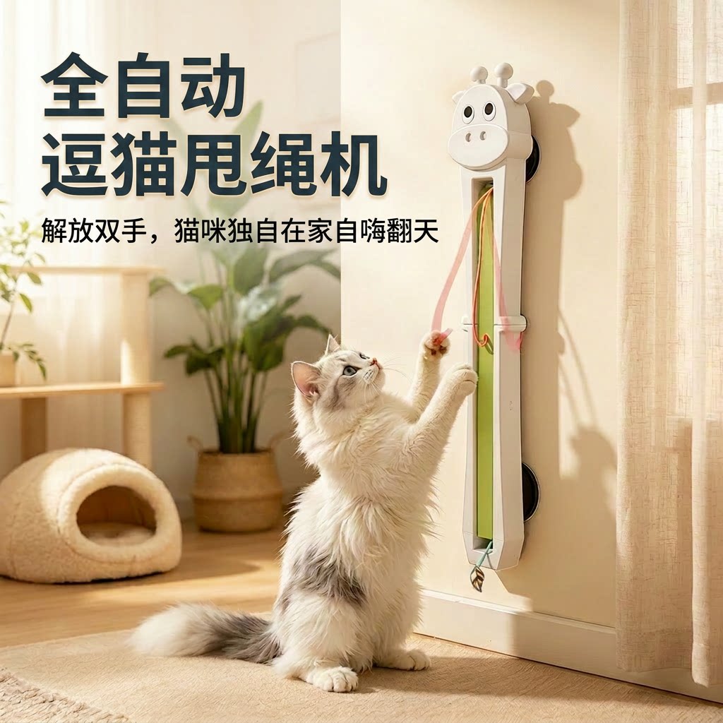 嬉皮狗全自动智能逗猫甩绳机图片