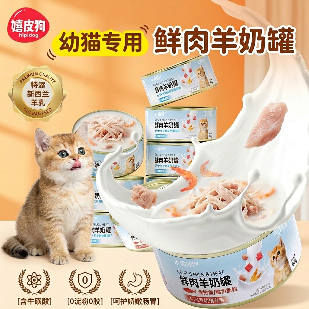 猫咪零食罐头鲜肉羊奶幼猫小猫奶糕主食罐头母猫产后补充营养湿粮