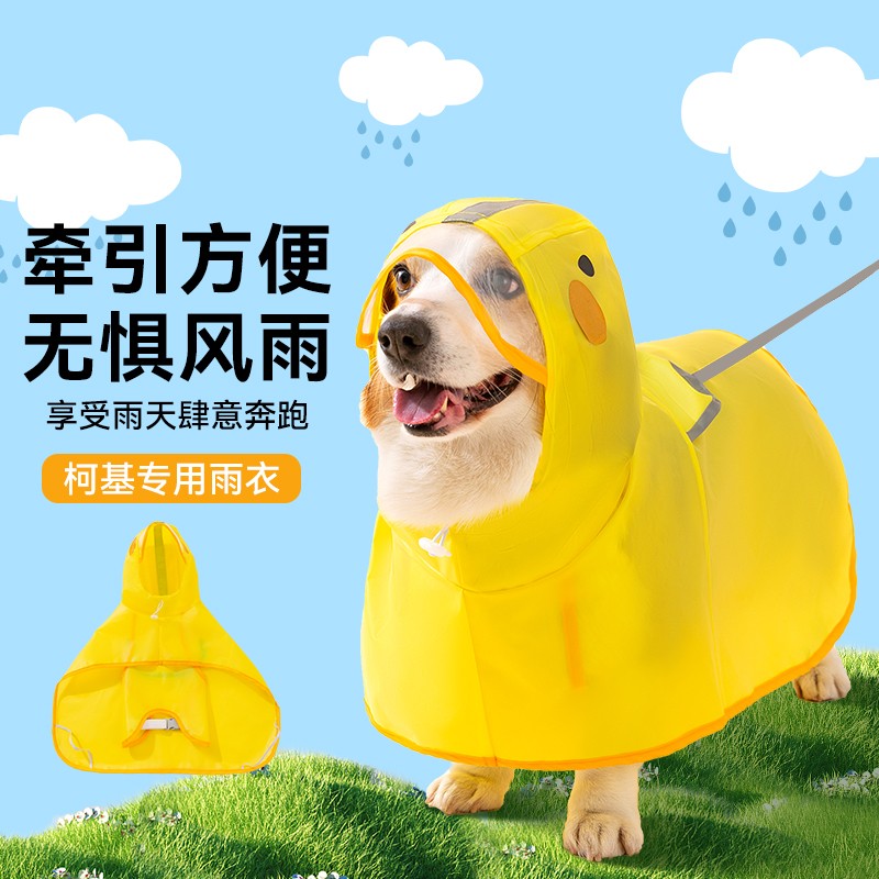 狗狗雨衣宠物防水中小型犬柯基泰迪比熊春夏季雨天防脏神器可牵引