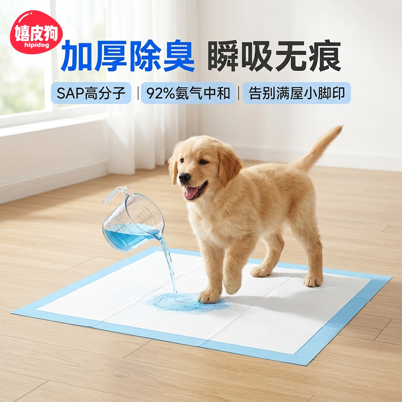 嬉皮狗尿垫尿片加厚除臭瞬吸防漏定点如厕训练垫幼犬通用宠物尿垫