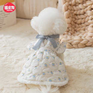 狗狗衣服宠物服饰泰迪比熊雪纳瑞小型犬秋冬款波浪绗棉情侣装棉衣
