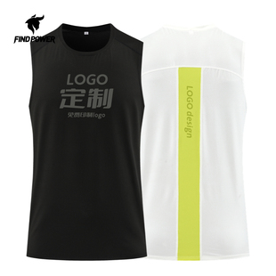 坎肩背心无袖速干透气运动拼接上衣订制logo健身教练工作服定制男