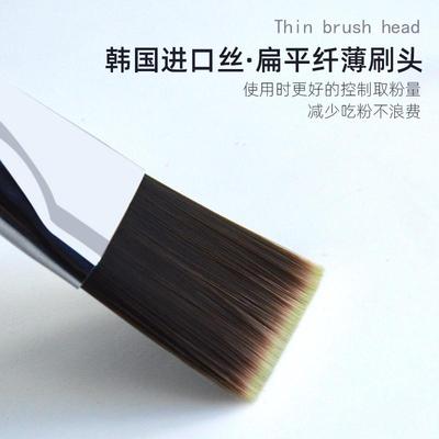 韩国丝铜管高档乌木镰刀刀锋粉底刷平头斜头弧形打底刷沧州化妆刷