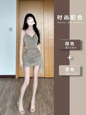 性感纯欲风包臀裙挂脖连衣裙