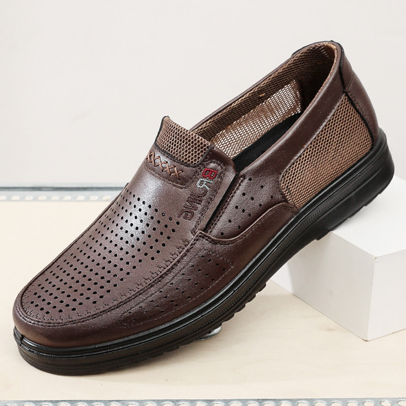 夏季老北京布鞋男网鞋透气镂空网眼男鞋防滑休闲爸爸鞋一脚蹬凉鞋,流行男鞋,网面鞋,淘宝优惠券,粉丝福利购,淘宝优惠卷