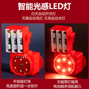 2026新款灯笼新年红光无线电池免插电遥控灯LED灯泡户外防水阳台