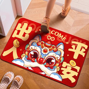 地垫入户门垫2026红色马年新款门口进门脚垫厨房玄关家用防滑垫