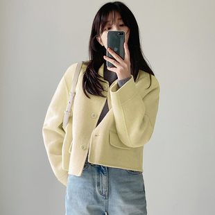 韩国东大门高端双面羊绒大衣女短款2025秋冬新款高级感羊毛呢外套
