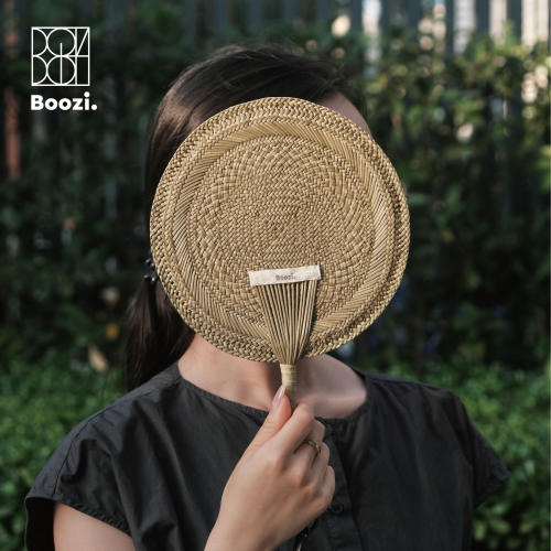 Boozi夏季非遗手工草编扇挂绳