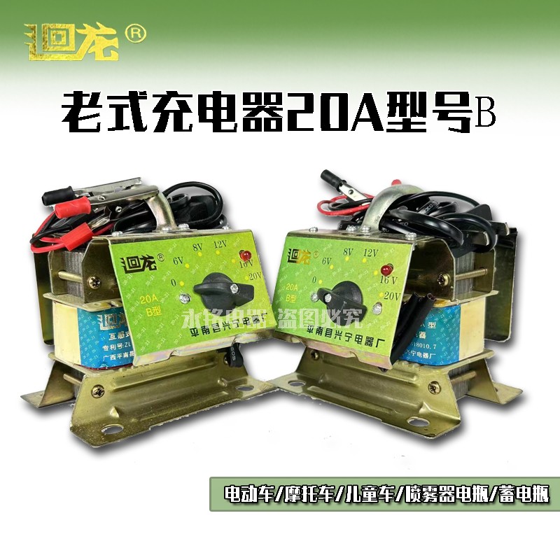 迴龙36AB型号10A20A电瓶充电器电池6V12V24V汽车摩托电动车-封面