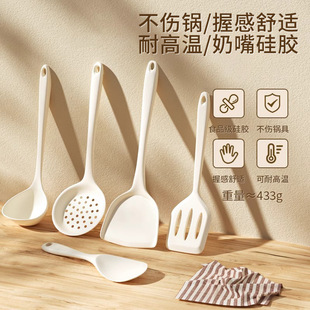 食品级硅胶铲锅铲不粘锅专用家用炒菜铲子汤勺漏铲耐高温厨具