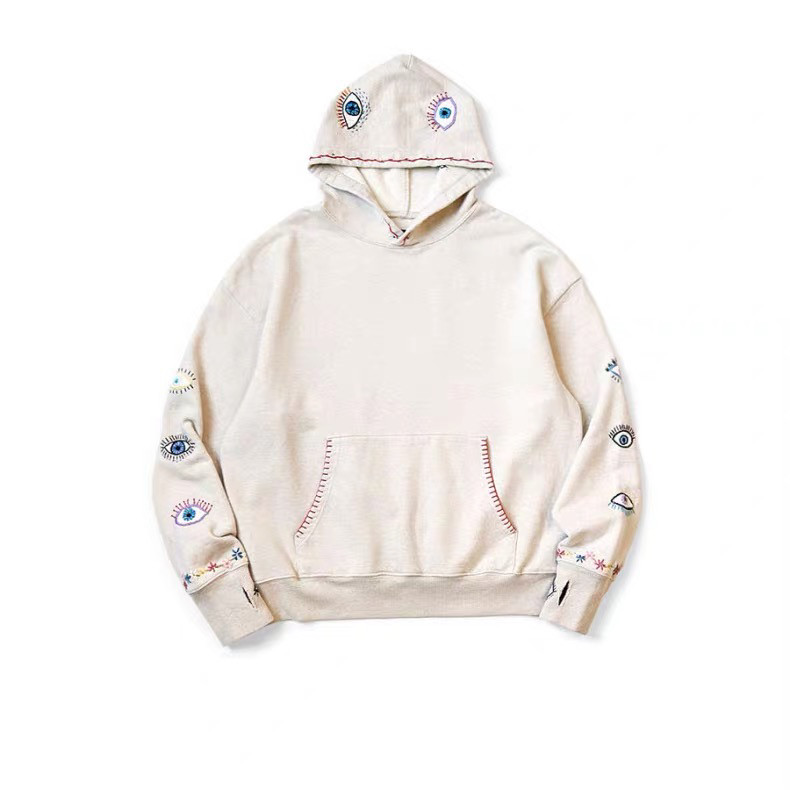 25SS KAPITAL 平田和宏 日系休闲眼睛趣味刺绣纯棉宽松连帽卫衣