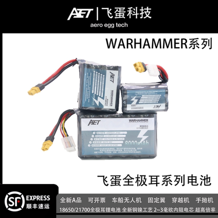 飞蛋WARHAMMER系列电池18650/21700全极耳锂电航模车船无人机电池