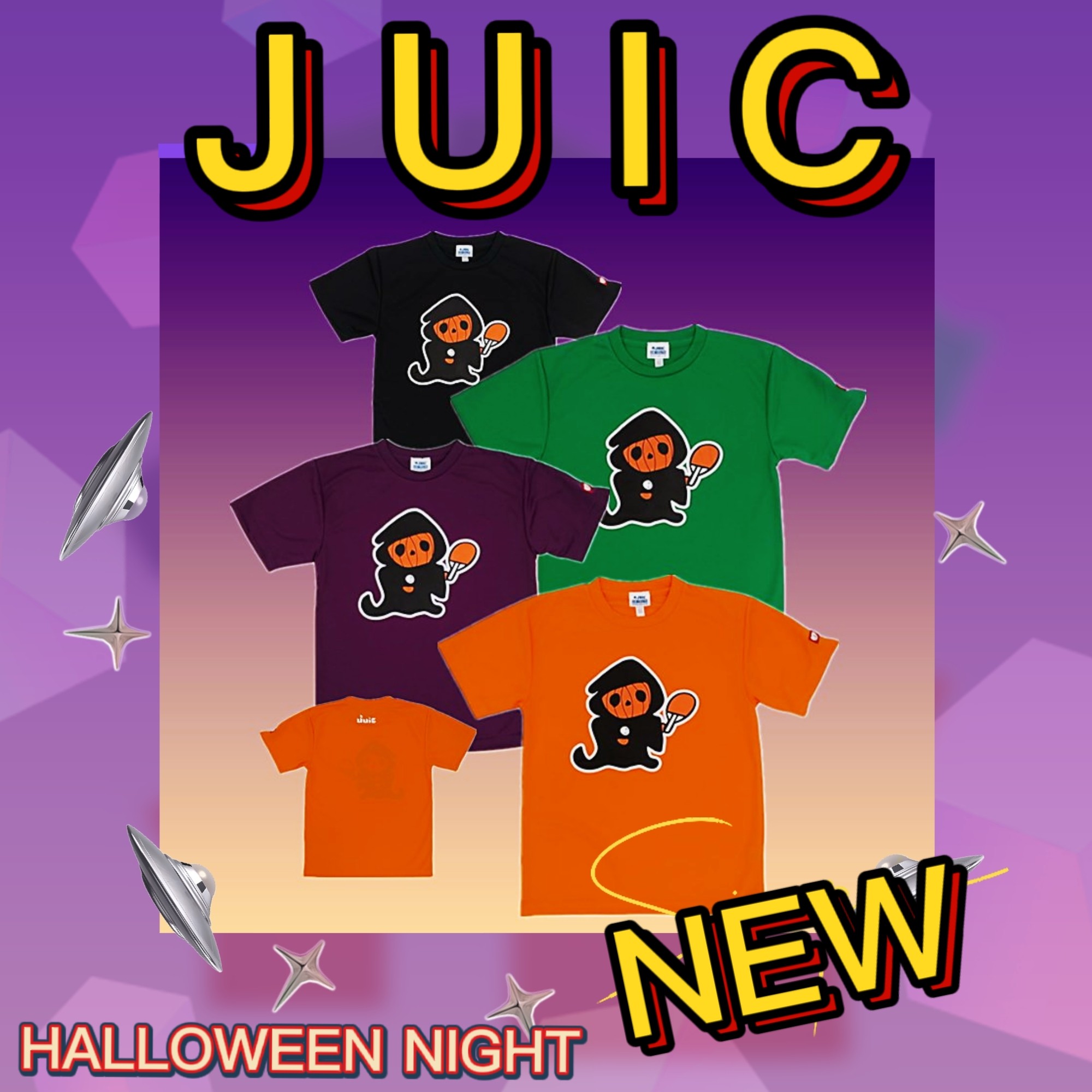 20年jp日本正品juic成人儿童款万圣节限定q版死神logo短袖文化衫