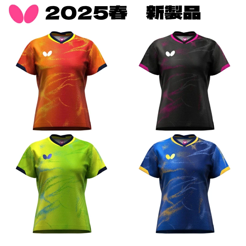 25年新款日本正品Butterfly蝴蝶女款乒乓球服短袖透气吸汗速干