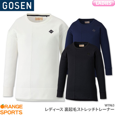 日本原装正品代购GOSEN女款网球羽毛球服长袖圆领T恤弹性显瘦塑性