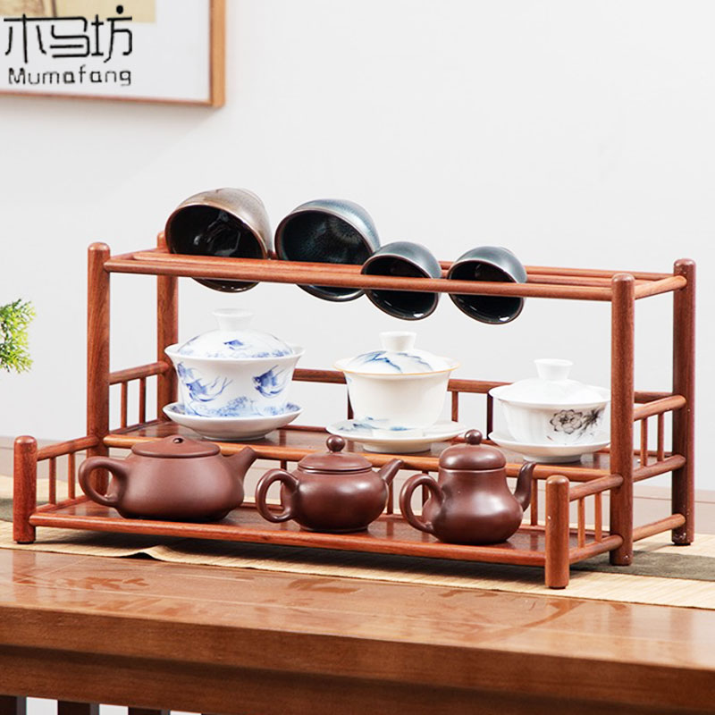 缅甸花梨木沥水杯架茶壶架
