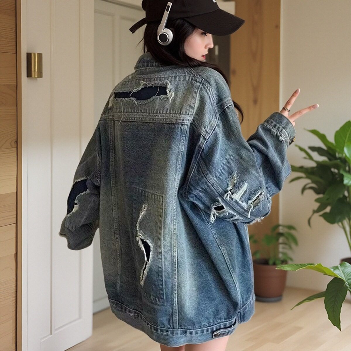 美式复古牛仔外套女春秋2024短外套