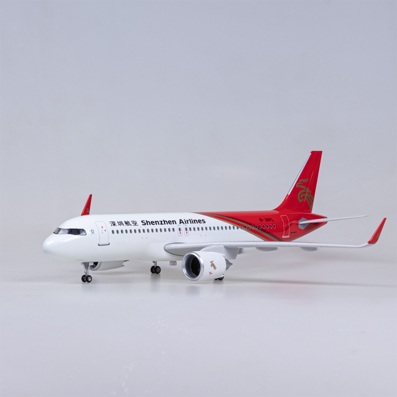 【带轮子带灯】47cm拼装深圳航空深航空客A320仿真客机飞机模型