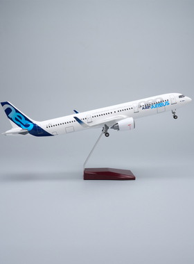 带灯44cm仿真空客A321neo原型机客机民航飞机模型拼装摆件礼物男