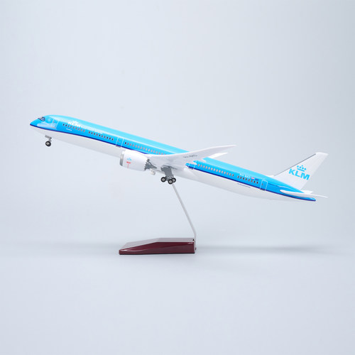 带灯47cm荷兰航空波音787-10仿真飞机模型摆件收藏礼物客机KLM