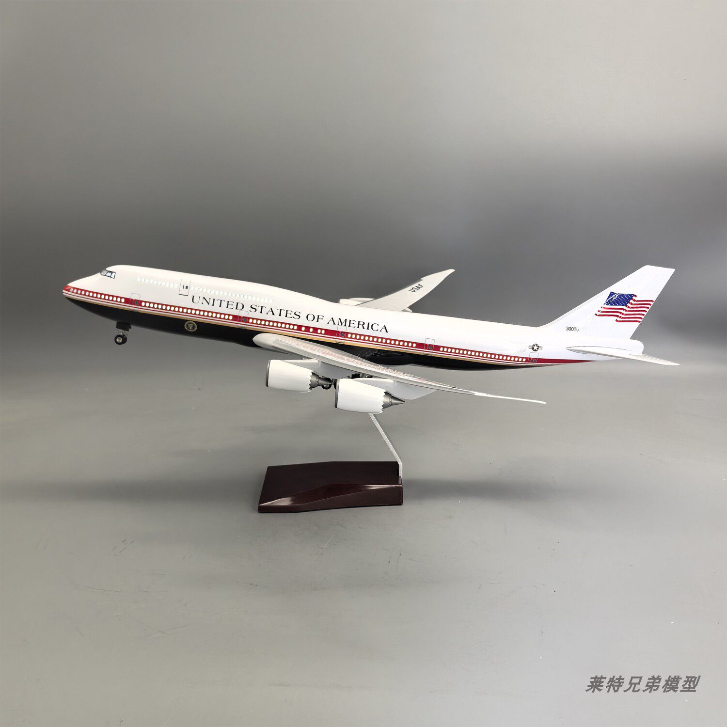 47cm带声控灯仿真新空军一号747飞机模型美国总统收藏摆件礼品