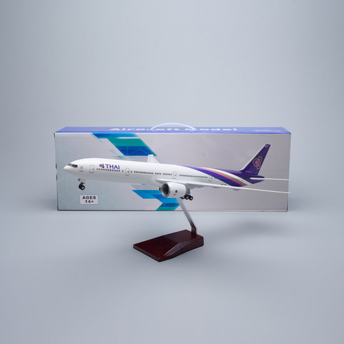 带灯泰国航空泰航47cm波音777仿真客机飞机模型摆件ThaiAirways