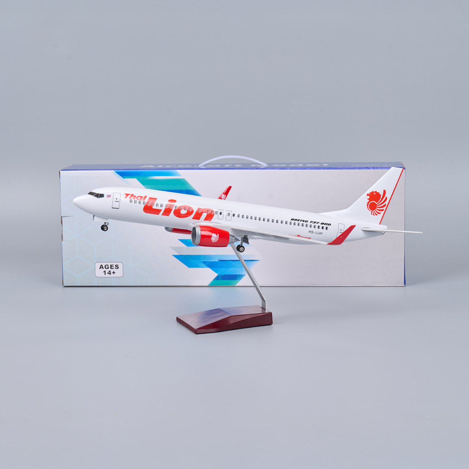 带轮带灯仿真泰国狮航狮子航空737客机飞机模型礼物摆件LionAir
