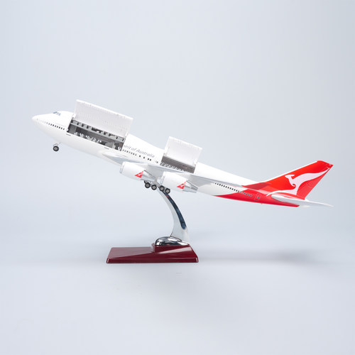 带灯可开舱盖澳大利亚航空747仿真客机飞机模型摆件收藏礼物Mahan