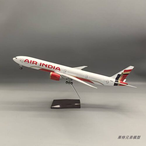 带灯47cm印度航空777飞机模型仿真客机摆件礼物礼品收藏AirIndia